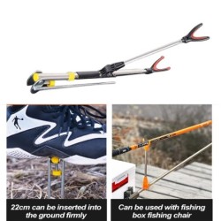 Fishing rod bracket - holder - adjustable - flexible - anti-slip - stainless steelTools
