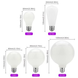 LED Edison bulb - milky glass - 5W - AC110V 220V - G80 - G95 - G125 - A60 - ST64Bulbs