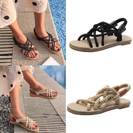 Traditional flat sandals - trendy braided ropeSandals