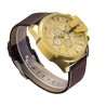 Cagarny - military sports watch - leather strap - stainless steelWatches