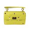 Luxurious bag - with rivets / chain strap / handle - genuine leatherHandbags
