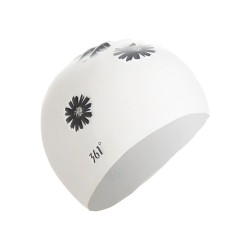 Silicone swimming cap - waterproof - ear / long hair protection - floral printSwimming
