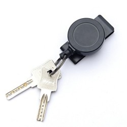 Metal retractable keychain - clip - badge holder - with steel wireKeyrings