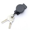 Metal retractable keychain - clip - badge holder - with steel wireKeyrings