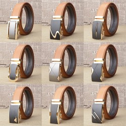 Genuine leather belt with automatic buckle - brownBelts
