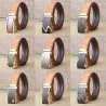 Genuine leather belt with automatic buckle - brownBelts