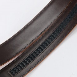 Genuine leather belt with automatic buckle - brownBelts