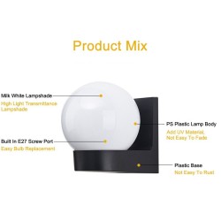 Modern ball shaped lamp - outdoor wall lightWall lights