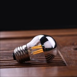 LED bulb - G45 silver mirror globe - dimmable - warm white - 4W - E12 - E14 - E26 - E27 - 10 piecesE27