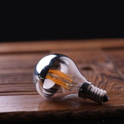 LED bulb - G45 silver mirror globe - dimmable - warm white - 4W - E12 - E14 - E26 - E27 - 10 piecesE27