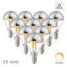 LED bulb - G45 silver mirror globe - dimmable - warm white - 4W - E12 - E14 - E26 - E27 - 10 piecesE27