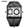 SINOBI - fashionable men's quartz watch - double multiple time zone - leather strapWatches