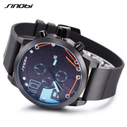 SINOBI - fashionable quartz watch - silicone strap - metal wireWatches