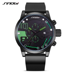 SINOBI - fashionable quartz watch - silicone strap - metal wireWatches