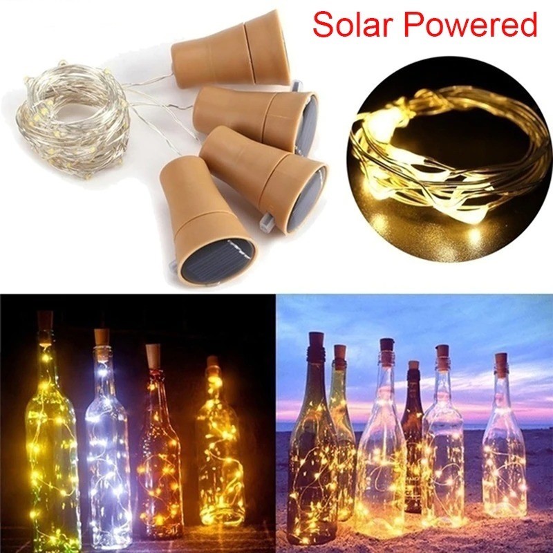 Solar powered bottle cork - garland - LED - night lightSolar lighting