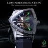 WINNER - fashionable sports watch - transparent cover - luminous pointers - triangle shape dialWatches