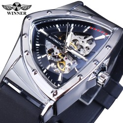 WINNER - fashionable sports watch - transparent cover - luminous pointers - triangle shape dialWatches