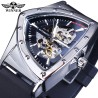 WINNER - fashionable sports watch - transparent cover - luminous pointers - triangle shape dialWatches