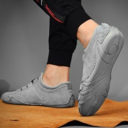 Stylish suede sneakers - slip on loafersShoes