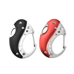 Multifunction mini knife - with carabiner - foldable - stainless steelKnives & Multitools