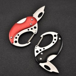 Multifunction mini knife - with carabiner - foldable - stainless steelKnives & Multitools