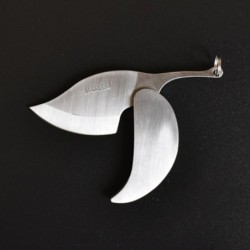 Mini pocket knife - foldable - with key ring - stainless steel - leaf shapeKnives & Multitools