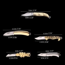 Mini foldable pocket knife - carved patterns - stainless steelKnives & Multitools