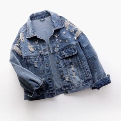 Vintage short denim jacket - with diamonds / holesJackets