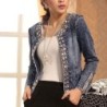 Fashionable short denim jacket - with sequins / crystals - slimJackets