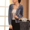 Fashionable short denim jacket - with sequins / crystals - slimJackets