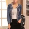 Fashionable short denim jacket - with sequins / crystals - slimJackets