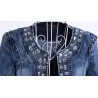 Fashionable short denim jacket - with sequins / crystals - slimJackets