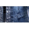Fashionable short denim jacket - with sequins / crystals - slimJackets