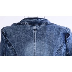 Fashionable short denim jacket - with sequins / crystals - slimJackets