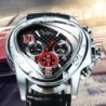 Jaragar - luxurious automatic sports watch - geometric triangle dial - genuine leather strapWatches
