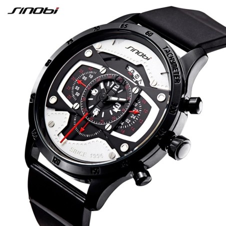 SINOBI - stylish creative quartz watch - rubber strapWatches