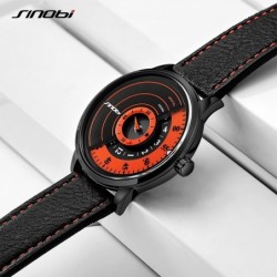 SINOBI - creative stylish quartz watch - leather strapWatches