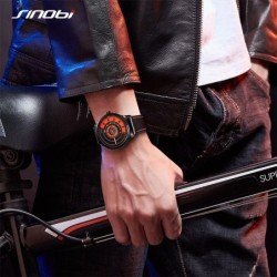 SINOBI - creative stylish quartz watch - leather strapWatches
