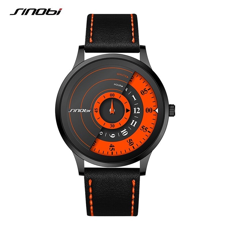 SINOBI - creative stylish quartz watch - leather strapWatches