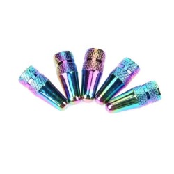 Bicycle valve caps - aluminum - rainbow colors - 5 piecesBicycle