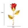 Stylish gold brooch with a red roseBrooches