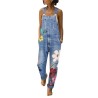 Summer long jumpsuit - jeans romper - flowers printedJumpsuits