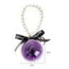 Fashionable round keychain - with eternal forever rose / pearlsKeyrings