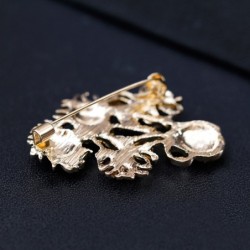 Elegant golden brooch - with colorful sunflowersBrooches