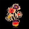 Elegant golden brooch - with colorful sunflowersBrooches