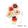 Elegant golden brooch - with colorful sunflowersBrooches