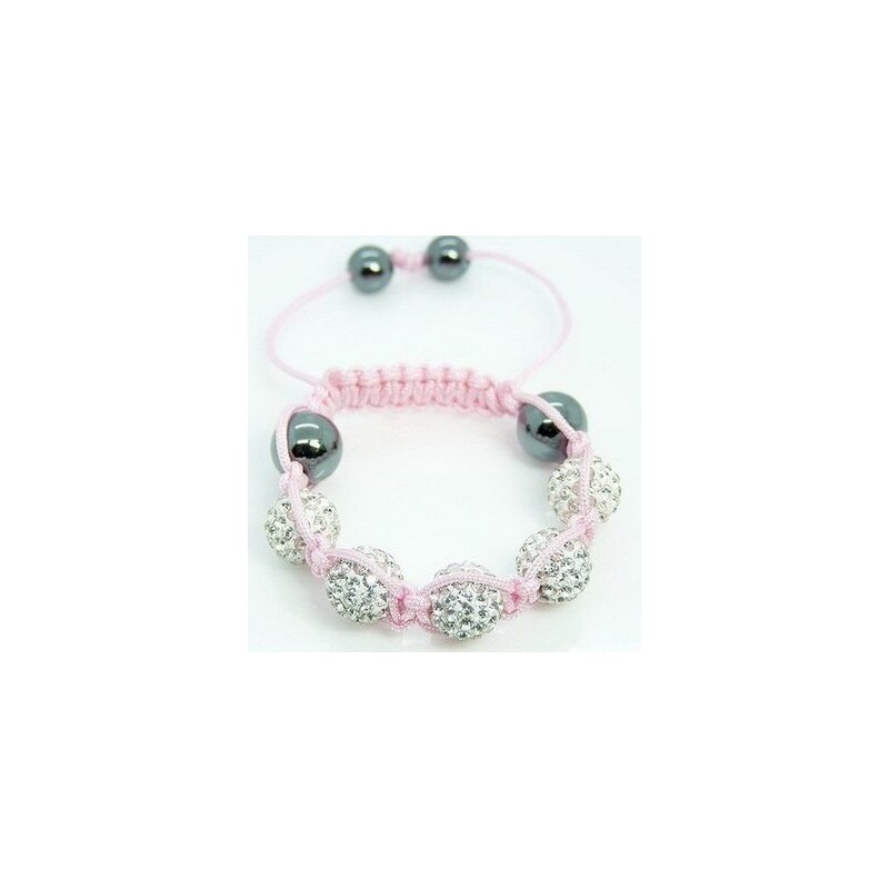 Stylish bracelet with colorful crystal balls / black beads - adjustable - 2 piecesBracelets
