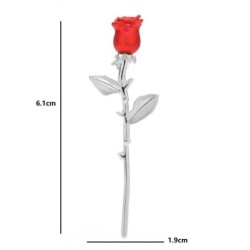 Elegant brooch - red & blue roseBrooches