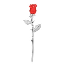 Elegant brooch - red & blue roseBrooches