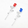 Elegant brooch - red & blue roseBrooches